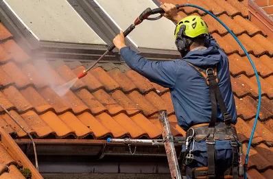 Démoussage et hydrofuge de toiture à Coëx