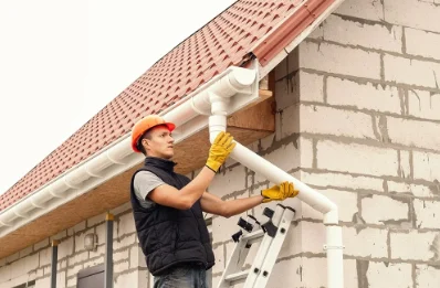 Pose et remplacement de gouttières à Coëx